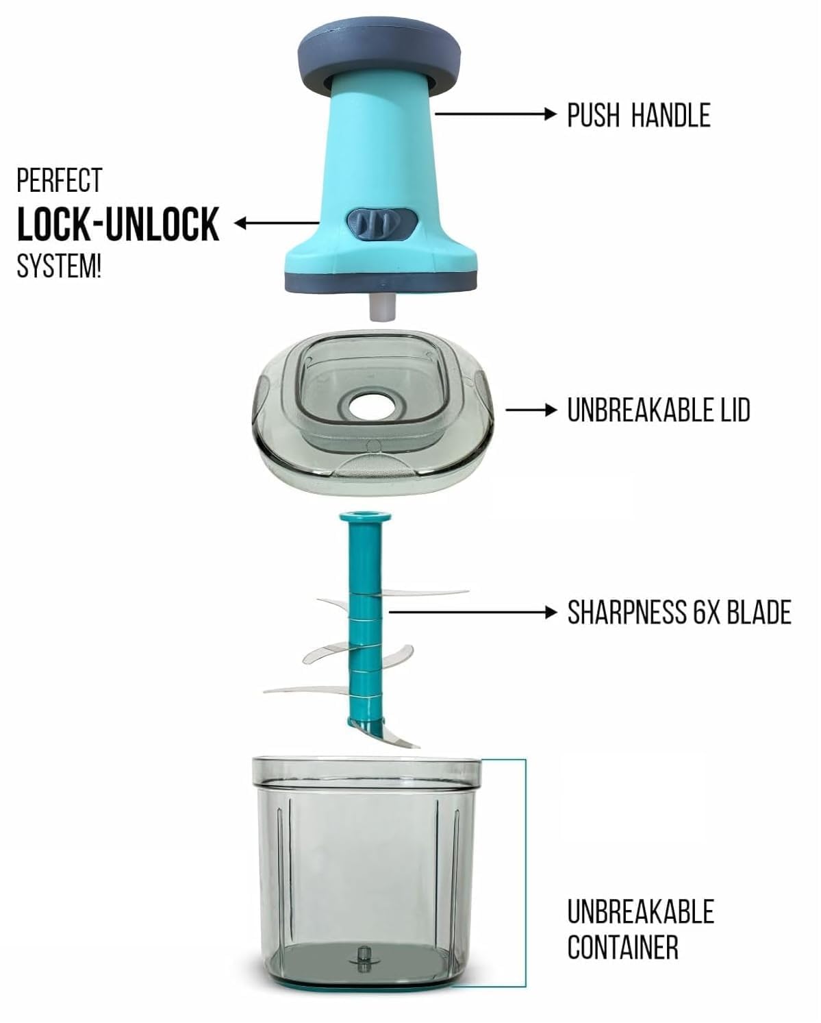 Manual Vegetable & Fruit Chopper | 3-Second Push Vegetable Chopper – Cut Onions Without Tears
