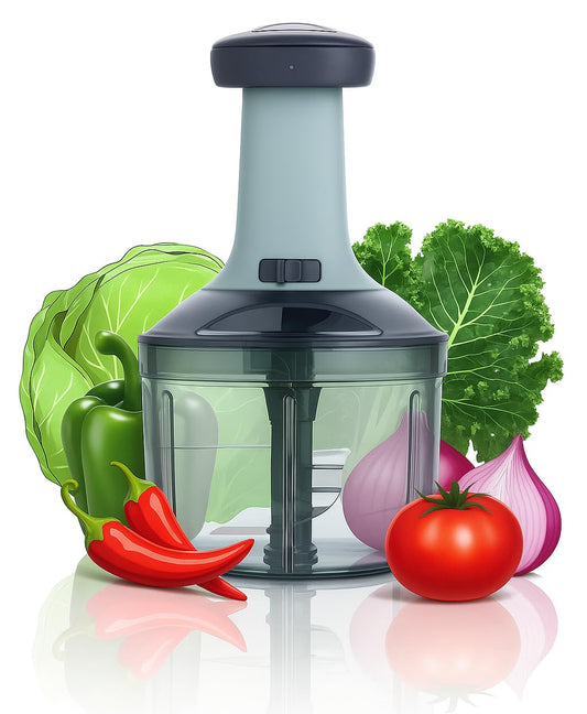 Manual Vegetable & Fruit Chopper | 3-Second Push Vegetable Chopper – Cut Onions Without Tears